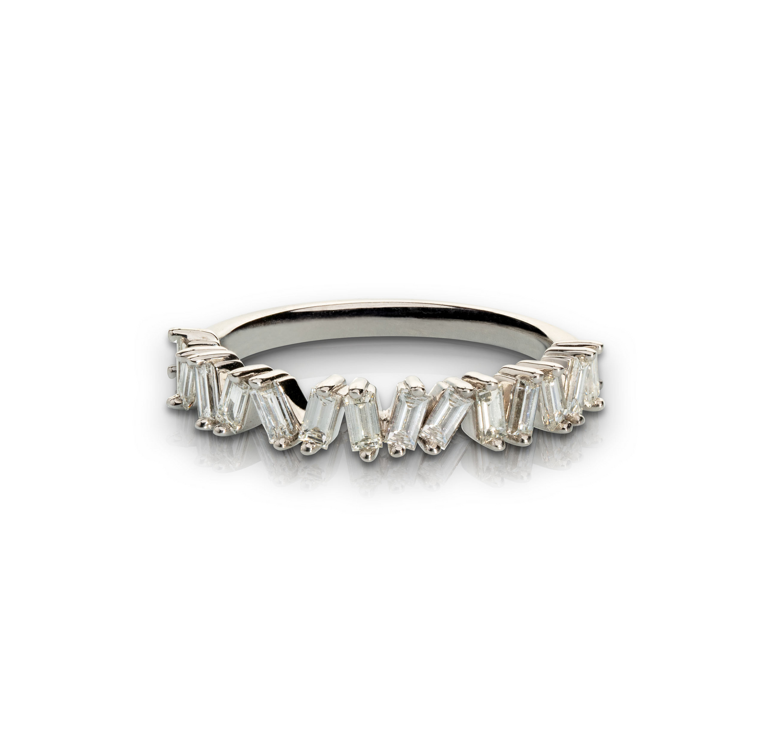White Gold Baguette Diamond Band